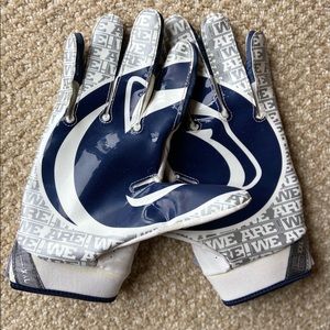 NIKE CUSTOM - PENN STATE TEAM ISSUED (Game Worn) RECEIVER GLOVES